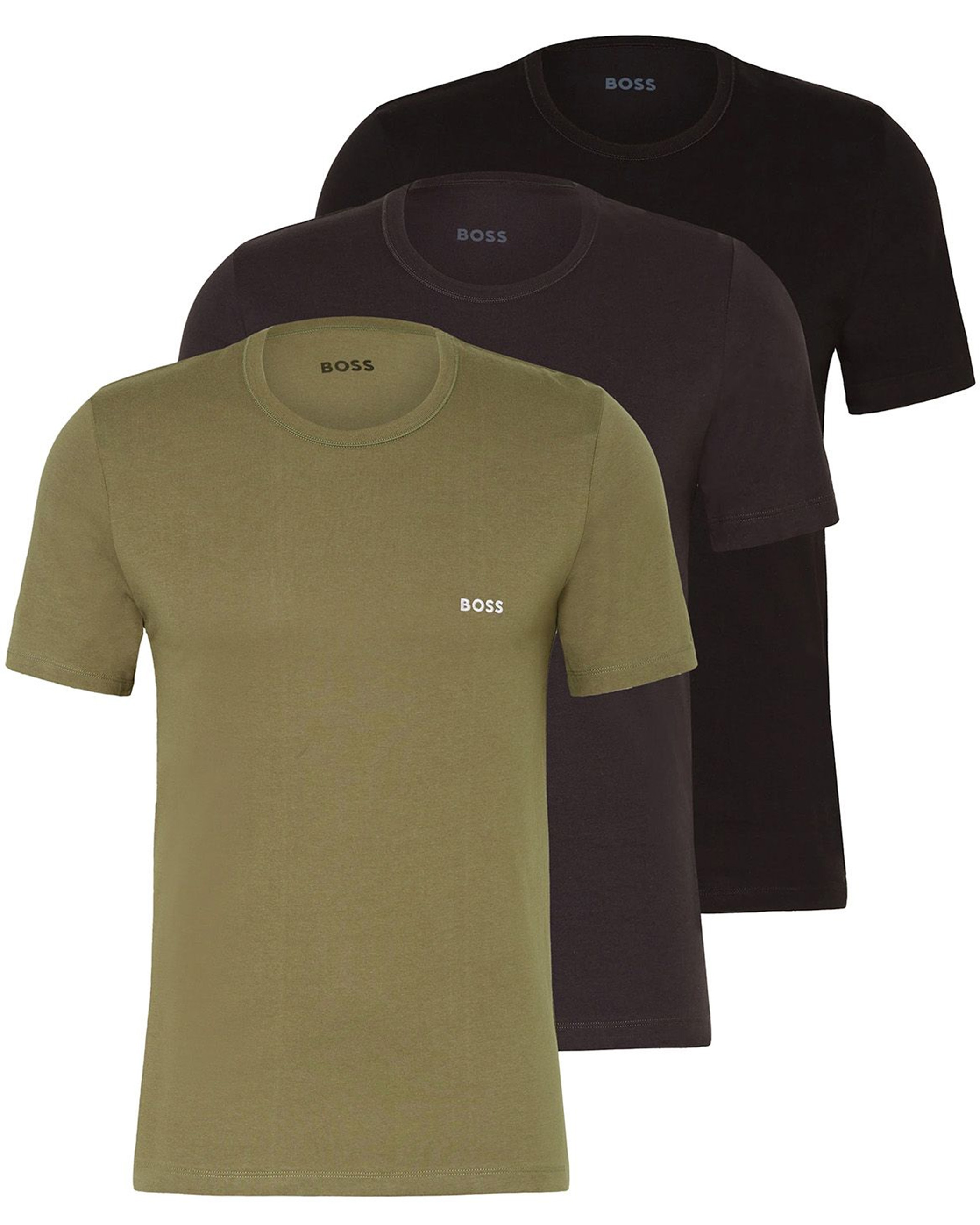 Boss T-shirt Classic 3-pack antraciet-zwart-groen afbeelding 1